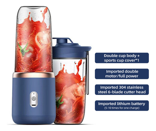 2024 Juicer Mini Blue Mini Batidora Personal Doble