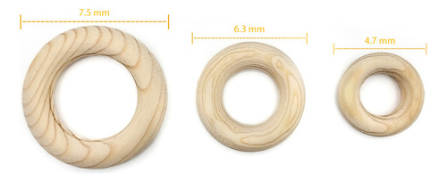 10 Aros De Madera 7.5 Cm Macrame, Dentinción, Maceteros