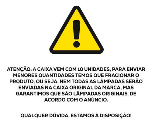Kit 6 Lâmpadas Halógena Farol Alto Baixo Lanterna H1 H7 T10