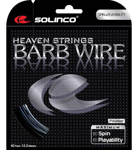 Solinco Barb Wire  Cuerda Para Raqueta Tenis Color Negro 17