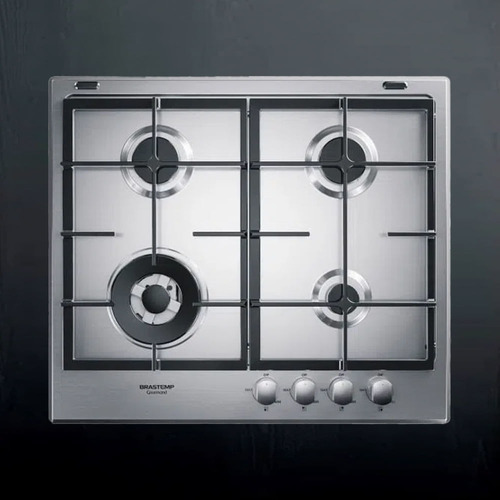 Cooktop 4 Bocas Brastemp Gourmand Inox Com Duplachama E Trem 220V