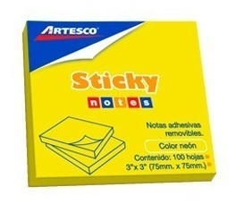 Notas Adhesivas Artesco 3x3  De 100 Hojas 12 Unid