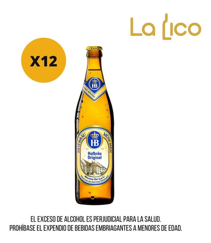 Cerveza Hofbräu Original 500 Ml Botella - mL a $31