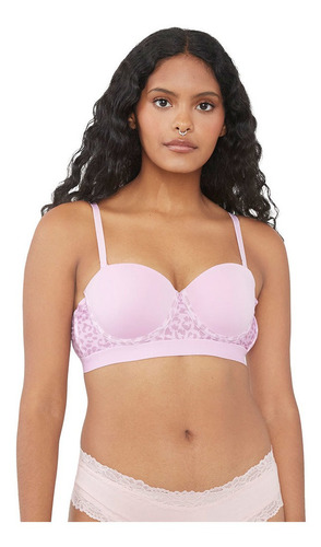 Sostén Mujer Strapless Copa B Rosa Print Corona