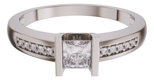 Anillo De Compromiso De Oro 14k Con Diamante Fonelli (b717) Blanco 12.5