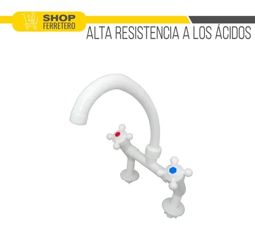 Griferia Plastica Mezcladora Mesada Polipropileno Asas Mma 6.485 48