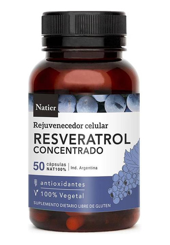Resveratrol Natier Rejuvenecedor Antioxidante Natural 50 Cap