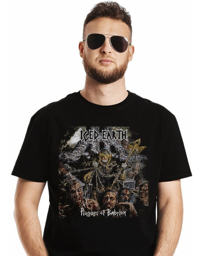 Polera Iced Earth Plagues Of Babylon Metal Impresión Directa