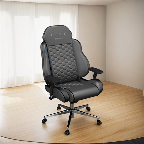 Butaca Gamer Epic Foster E-roar Negro Cuero Sintético