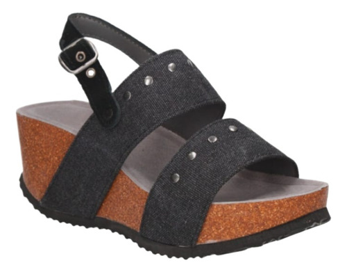 Sandalia Mujer Bruno Rossi Plataforma Bg112 Negro