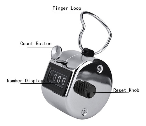 Hand Tally Contador De Mano Contador Clicker 4 Digitos Metal
