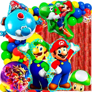 50 Art Globos Super Mario Bros Luigi Decoracion Cumpleaños