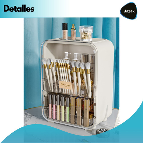 Organizador De Maquillaje Jazak / 3 Cajones / Escritorio / Vanity Box / Make Up / Perfumes / Puerta Con Visor / Acrilico / 3 Cajones / Porta Cosméticos / Skin Care / Acceso Superior / Cremas / Brochas