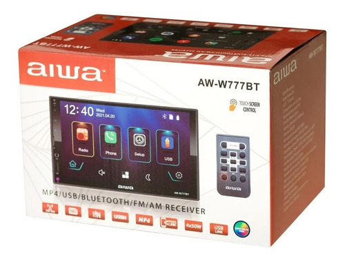 Imagen 5 de 5 de Radio Auto 2 Din Carplay 7'' Touch Aiwa W777 / Musicarro