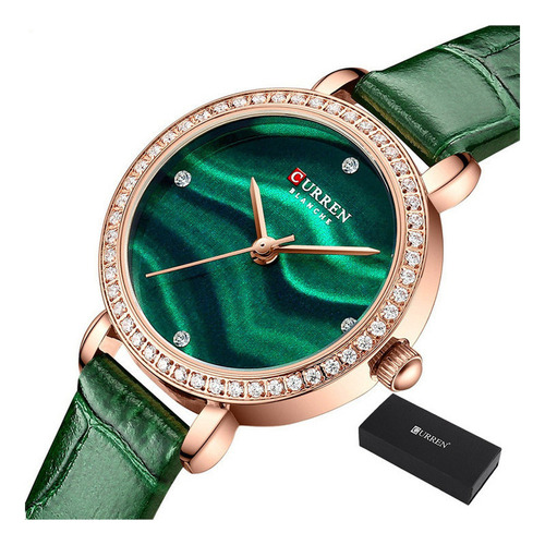 Relojes Curren De Cuarzo Y Piel Con Diamantes Para Mujer .