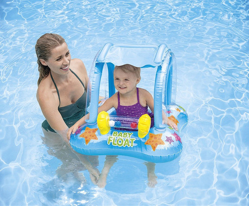 Inflable Salvavidas Andadera Con Techo Para Bebe Intex