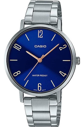 Casio Ltp-vt01d-2b2 Reloj Analógico Minimalista De Acero Con