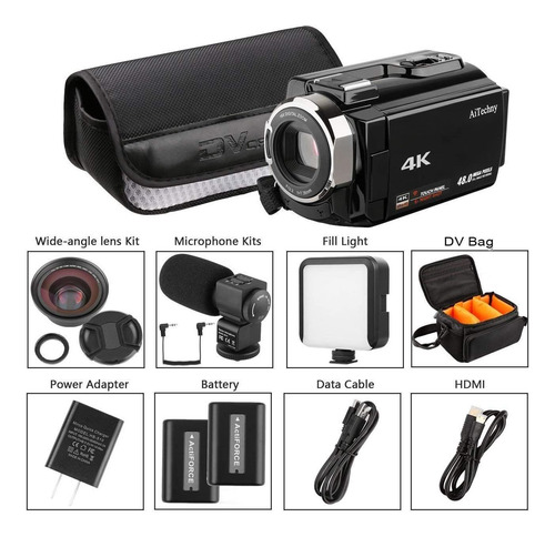 Videocámara 4k Digital Aitechny Vlogging Wifi 48mp 16x Zoom