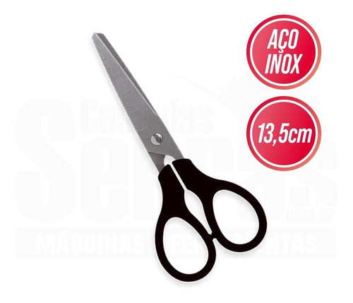 Imagem 1 de 1 de Tesoura Escolar 5 1/4 Preta 13,5 Cm 2423/314 Brinox