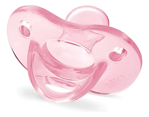 Chupeta Bebê Soft Calming Silicone Tamanho 2, 6m+ Lillo Azul Cor Rosa Período De Idade 0-6 Meses