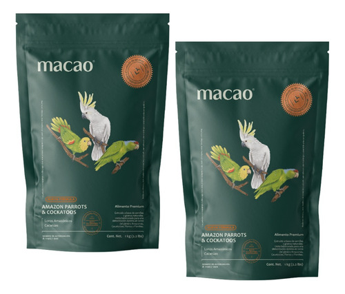 2kg Croquetas Para Loros, CacatĂșas Y Perico. Alimento Macao