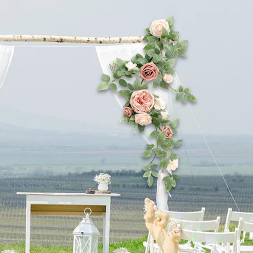 Guirnalda De Flores Artificiales Para Decoración De Rosa