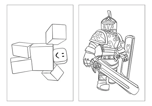 KIT 20 DESENHOS ROBLOX PARA COLORIR PINTAR EM FOLHA SULFITE A4