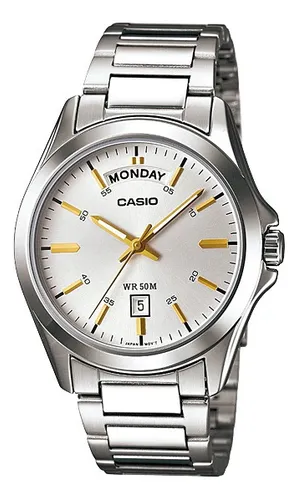 comprar Reloj de cuarzo analógico Casio MTP-1370d-7A2vdf, color de la correa, color del bisel plateado, color de fondo plateado
