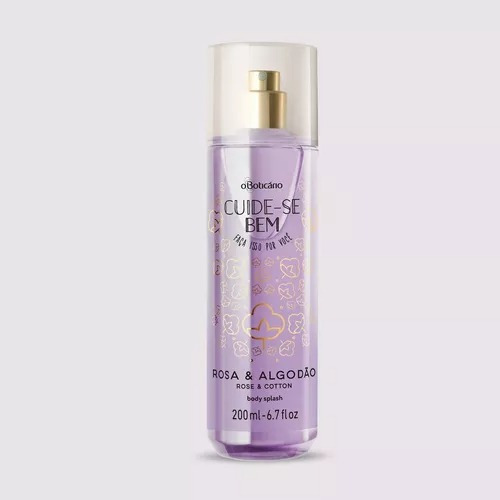 O Boticário Body Splash Cuide-se Bem Rosa E Algodão 200ml