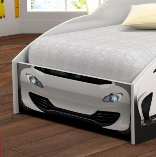 Cama Carro Com Baú Quarto Infantil E Colchão D20 Juvenil Cor Branco