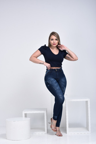 Imagem 4 de 7 de Linda Calça Jeans Moda Feminina Hot Pants Strech 34 Ao 46
