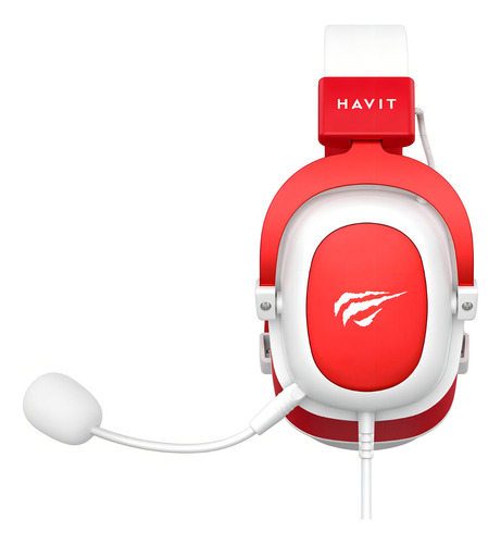 Headset Gamer Havit H2002d, Conector P2, Branco Com Vermelho - Excelente (Recondicionado)