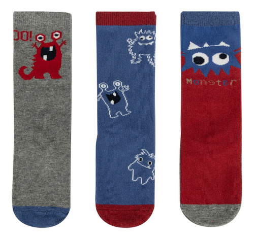 Tripack Calcetines Infanti Funny Monsters