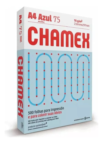 Resma  Chamex A4 75 Grs 500hj Laser Inkjet Color Celeste 