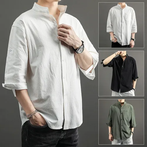 Colores De Manga Larga Estilo Chino Poleras Casuales
