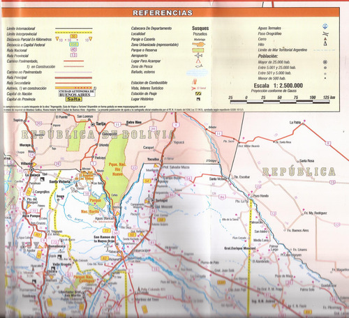 Mapa De La Republica Argentina Nuevo 81 Por 57 Cm