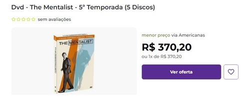 Mv4054 Box The Mentalist 5a Temporada 5 Dvds Originais