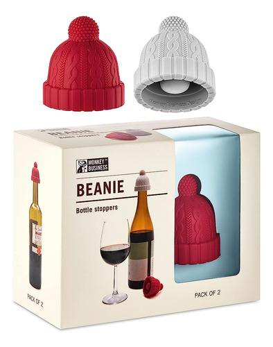 Beanie Wine Stopper | 2 Tapones De Vino En 1 Paquete | Lindo