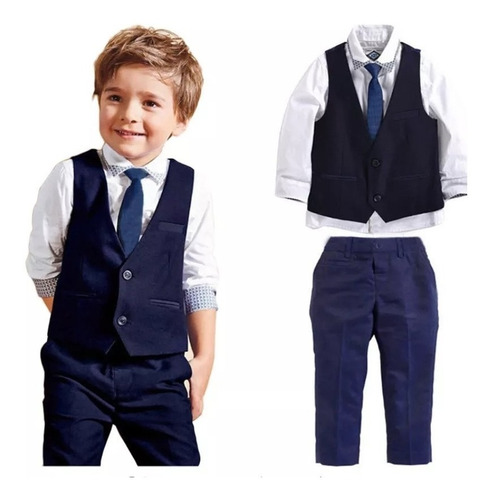 Terno Infantil Conjunto Social Masculino Pajem Camisa Colete