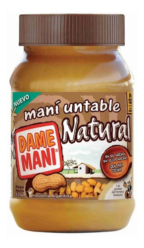 Manteca De Mani Dame Mani Natural 510 Gr. 