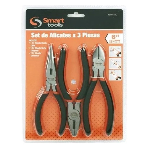 Juego. Alicates 3 Pzs. (2 X 6 ,1 X 8 )(6104111 ) Smart Tools