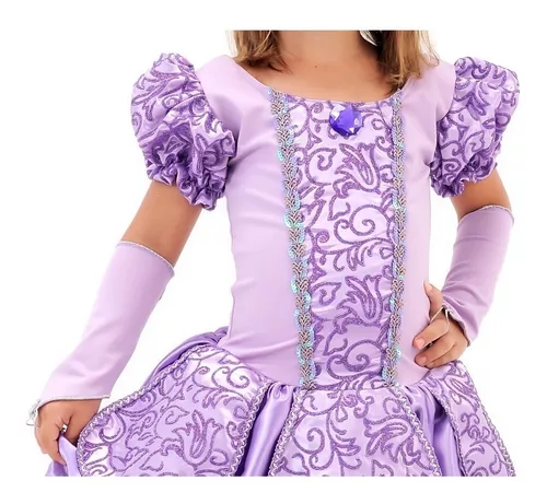 Vestido Festa Fantasia Luxo Princesa Sofia Infantil e Luva em Promoção na  Americanas