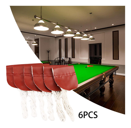 6 Uds Bolsa De Red Para Mesa De Billar Red De Malla Bolsillo