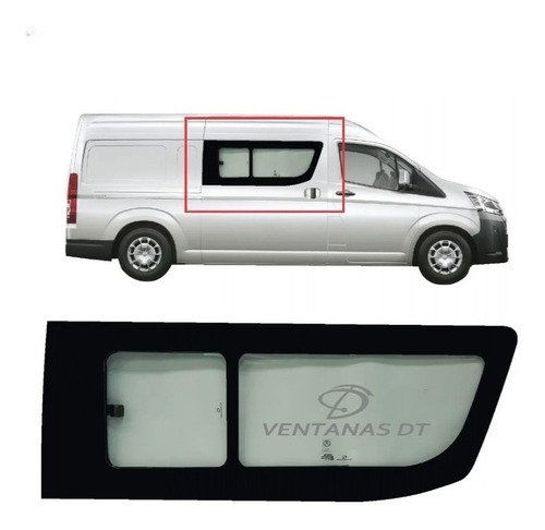 Ventana Vidrio Derecho Toyota Hiace L2 2020 Larga Corredizo 