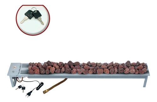 Lareira A Gás Modelo Bella 150cm Com Chave De Segurança