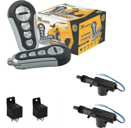 Kit Alarma Automotriz Black Hunter Prime + 2 Seguros 2 Relay