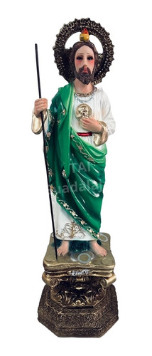 San Judas Tadeo Base 46cm Figura Religiosa De Resina Fino 