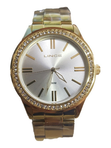 Relógio Lince Dourado Pedras Lindas Lrg434l De Vltrlne