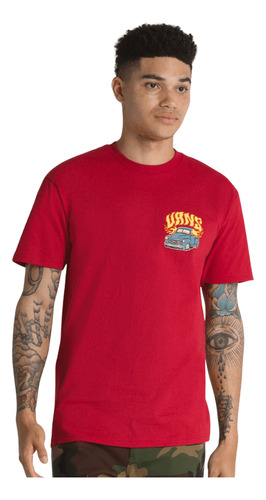 Remera Vans Hombre Running On Empty Ss Manga Corta Roja