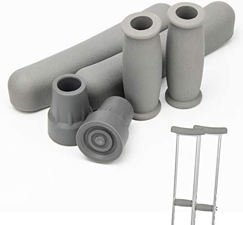 Kit Gomas Muletas Repuestos (1 Goma 1 Puños 1 Axileras) Color Gris